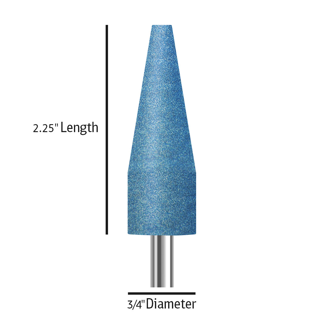 A001 Blue pointed cone, size 2-1/4 inches length and 3/4 inches diameter