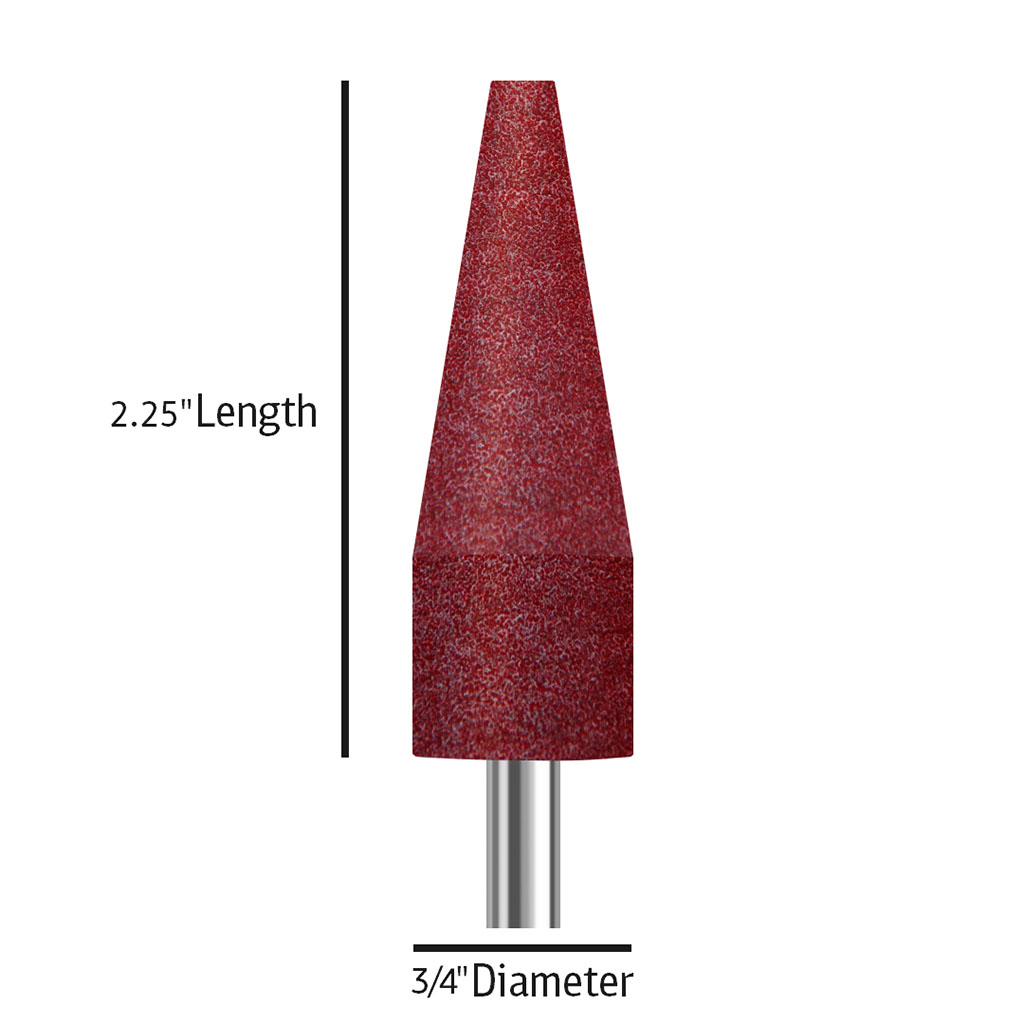 A001 Red pointed cone, size 2-1/4 inches length and 3/4 inches diameter