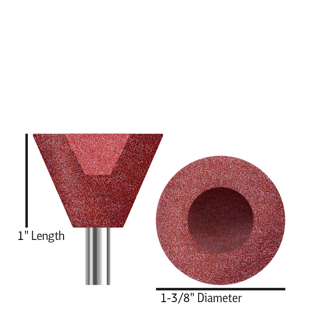 A031 Red size 1 inch length and 1-3/8 inch diameter, inverted cone with concave center