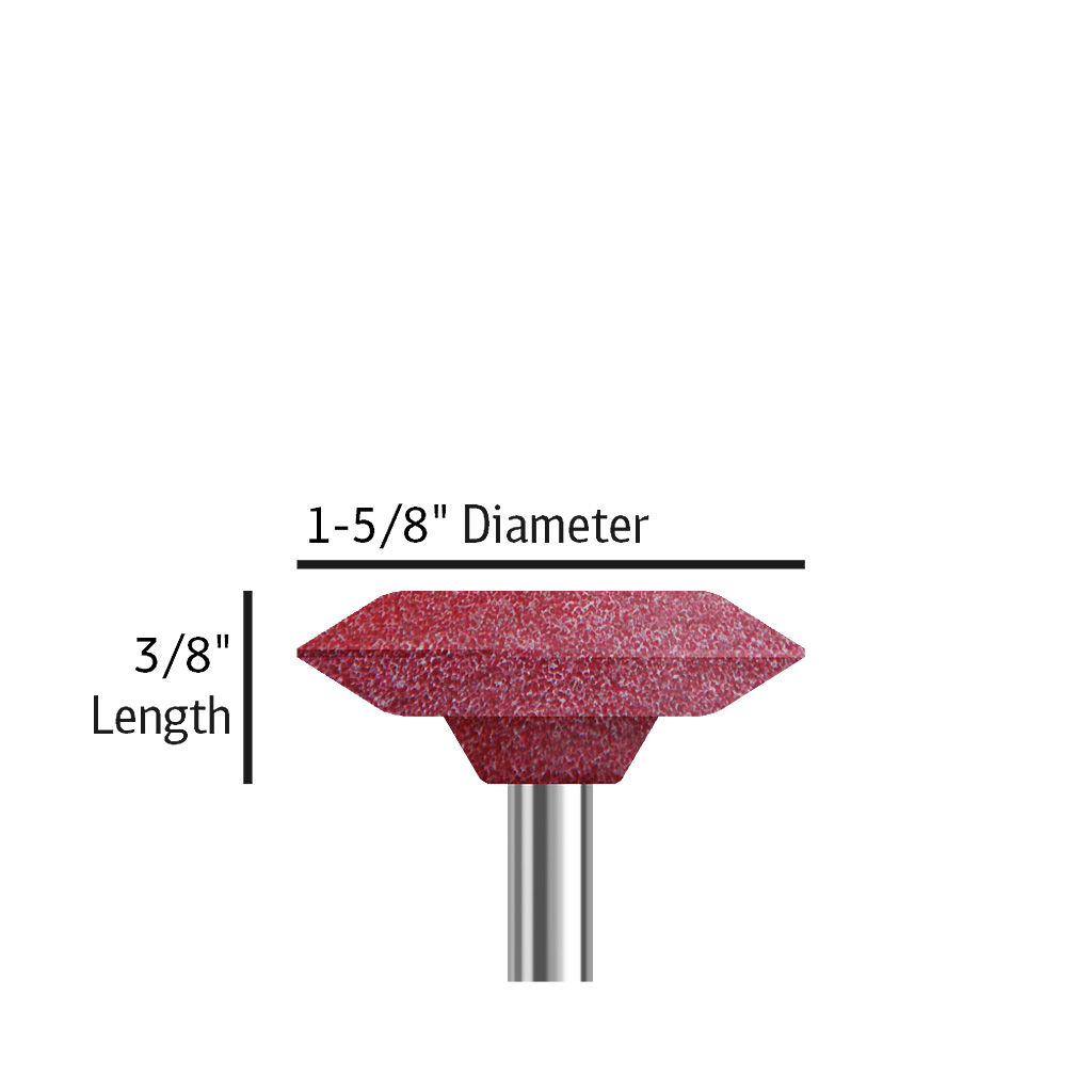 A036 Red wheel shape, 3/8 inch length and 1-5/8 inch diameter