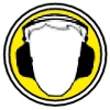 Circular image of a blank head wearing headphones