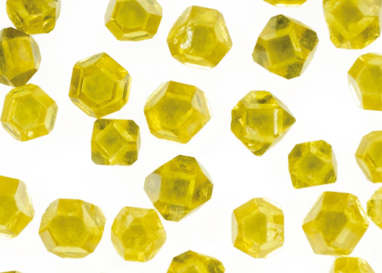 Zoomed in view of KLINGSPOR's yellow diamonds