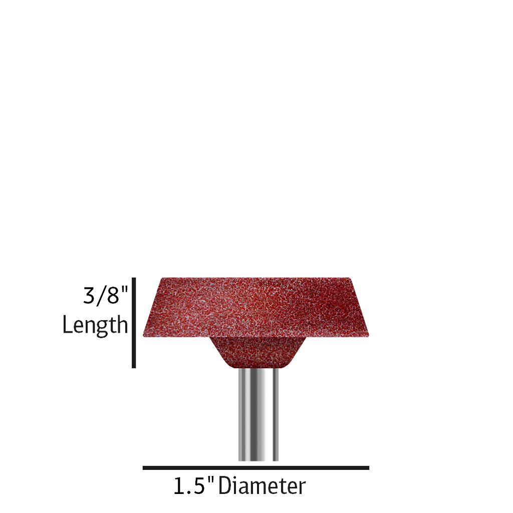 A034 Red tapered cylinder, size 3/8 inch length and 1-1/2 inch diameter