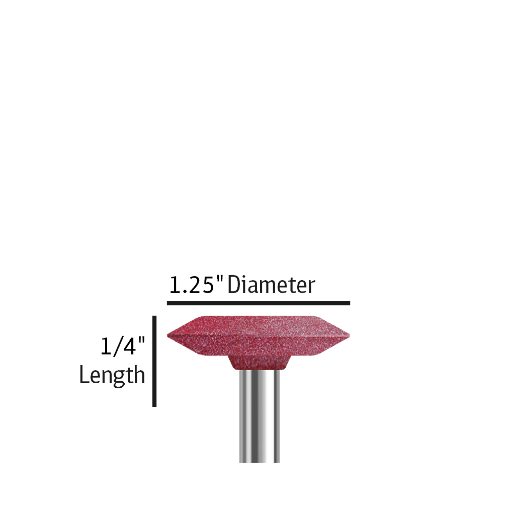 A037 Red wheel shape, 1/4 inch length and 1-1/4 inch diameter